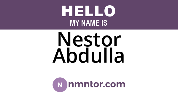 Nestor Abdulla
