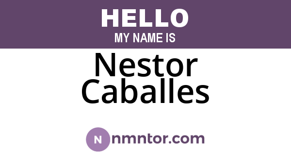Nestor Caballes