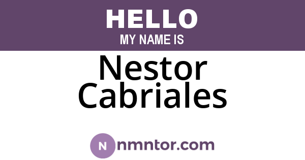 Nestor Cabriales