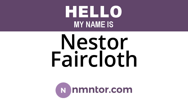Nestor Faircloth