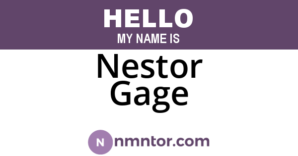 Nestor Gage