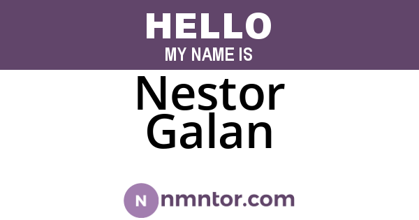 Nestor Galan