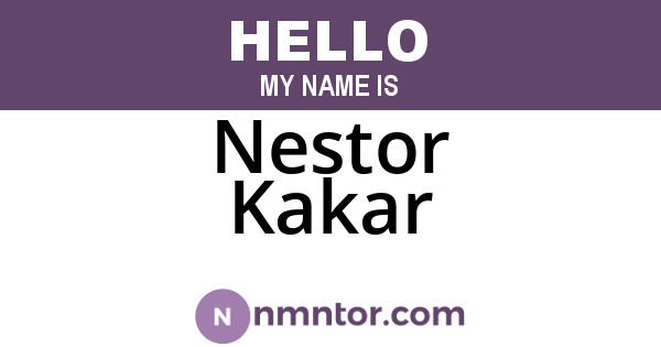Nestor Kakar