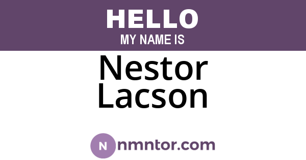 Nestor Lacson