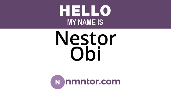 Nestor Obi