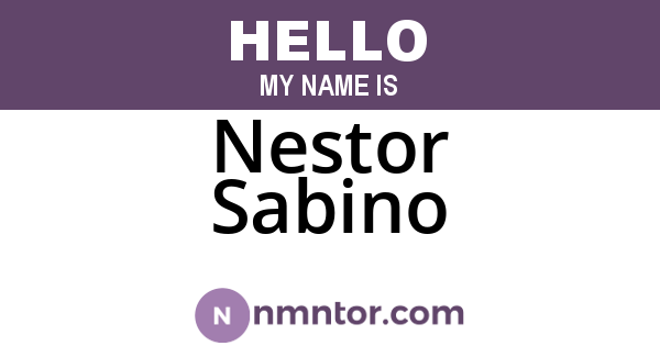 Nestor Sabino