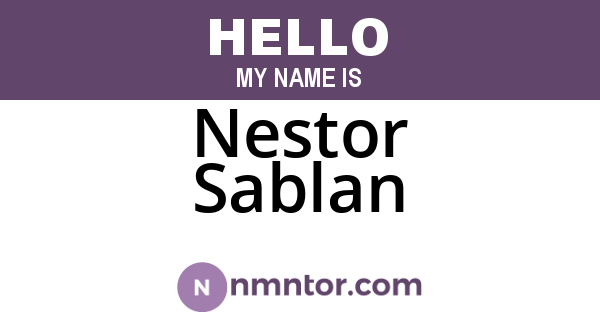 Nestor Sablan