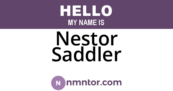 Nestor Saddler