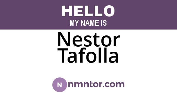 Nestor Tafolla