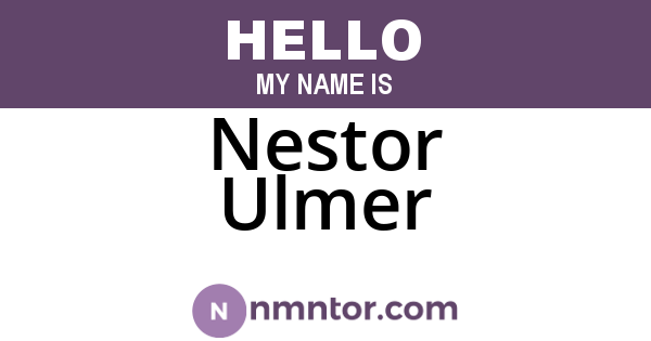 Nestor Ulmer