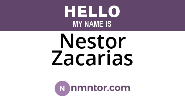 Nestor Zacarias