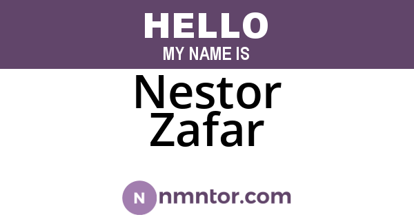 Nestor Zafar