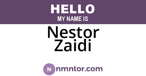 Nestor Zaidi