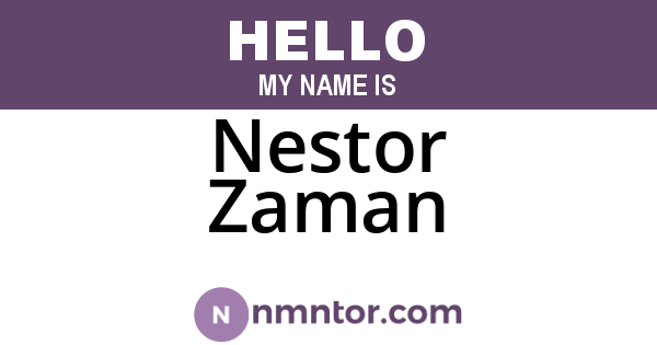 Nestor Zaman