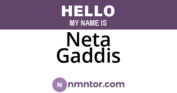 Neta Gaddis