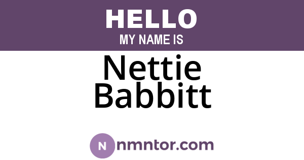 Nettie Babbitt
