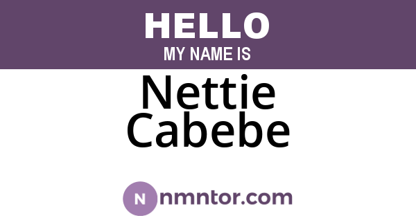 Nettie Cabebe
