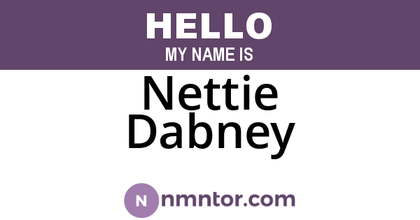 Nettie Dabney