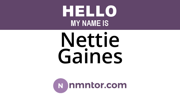 Nettie Gaines