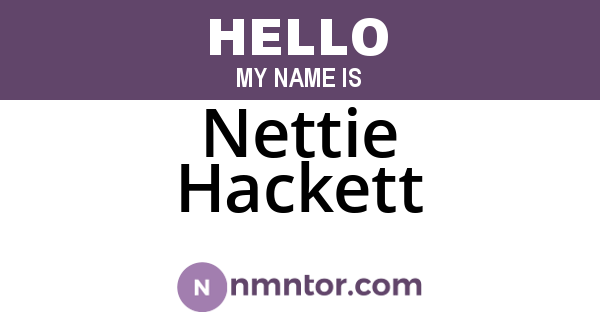 Nettie Hackett