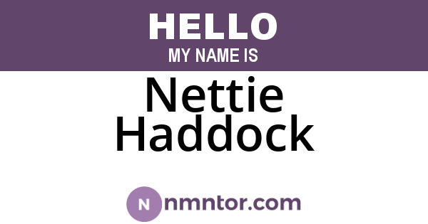 Nettie Haddock