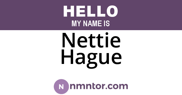 Nettie Hague
