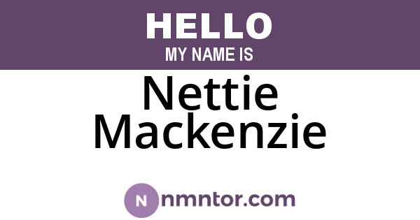 Nettie Mackenzie