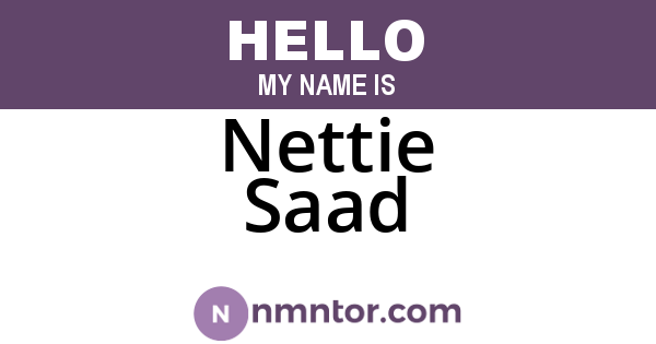 Nettie Saad