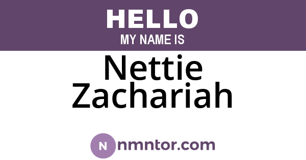Nettie Zachariah