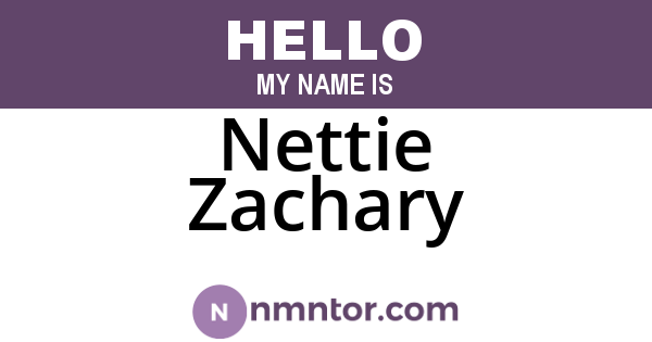 Nettie Zachary