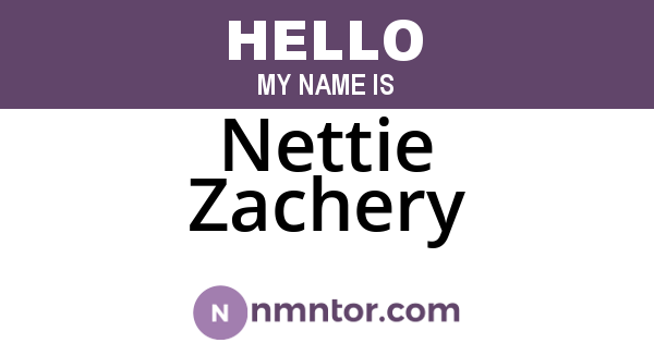 Nettie Zachery
