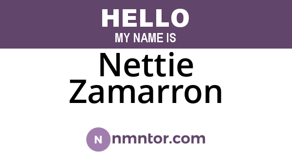 Nettie Zamarron