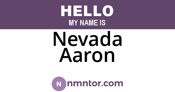 Nevada Aaron