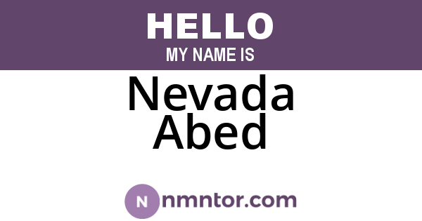 Nevada Abed