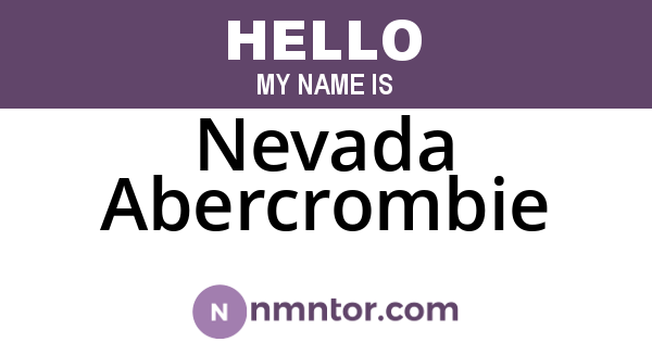 Nevada Abercrombie