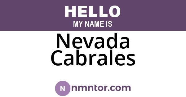 Nevada Cabrales