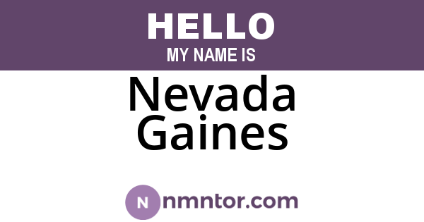 Nevada Gaines