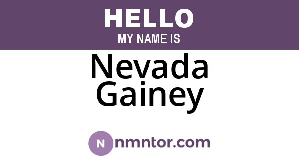 Nevada Gainey