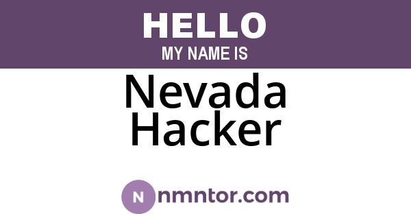 Nevada Hacker