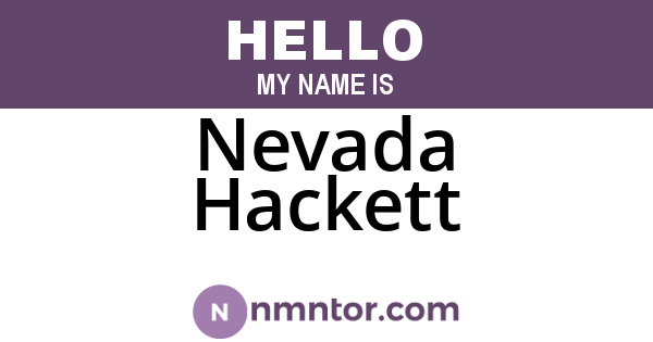 Nevada Hackett