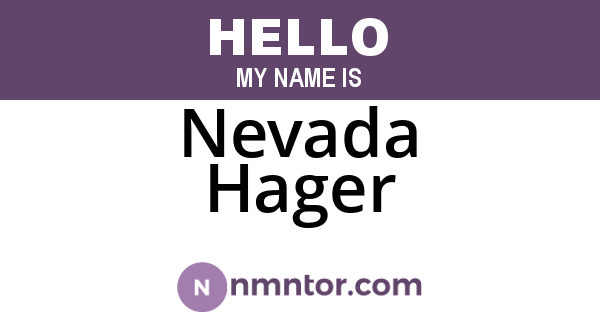 Nevada Hager
