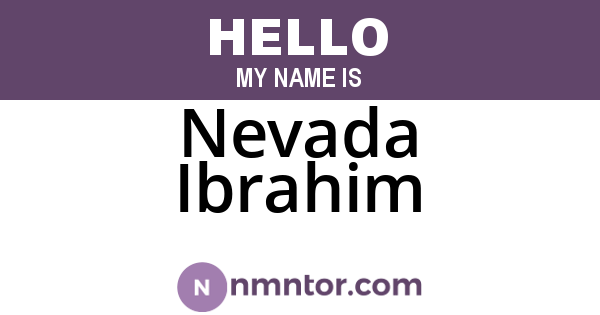 Nevada Ibrahim