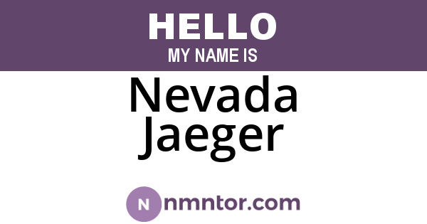 Nevada Jaeger