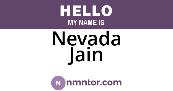 Nevada Jain