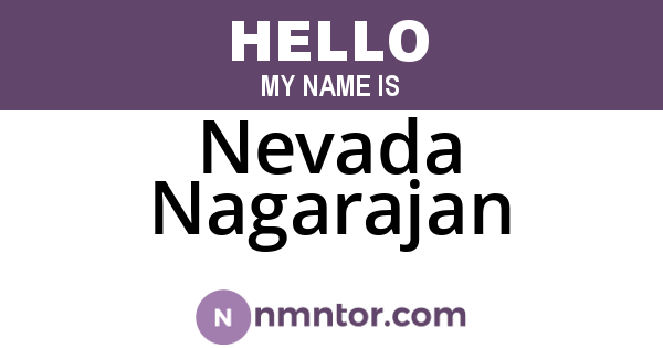 Nevada Nagarajan
