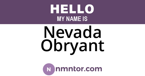Nevada Obryant
