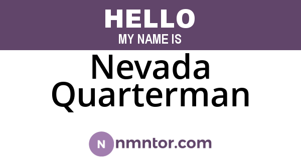 Nevada Quarterman