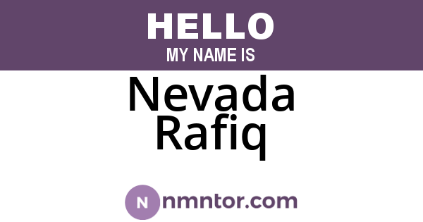 Nevada Rafiq