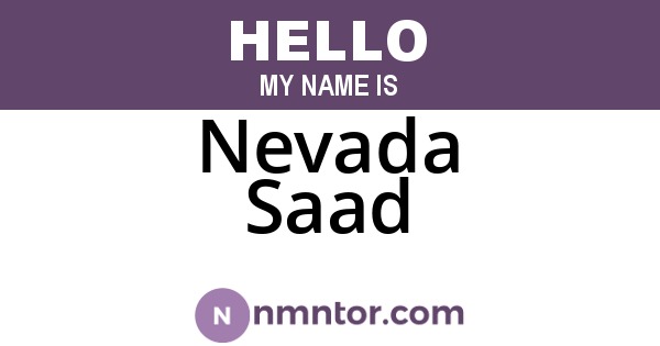 Nevada Saad