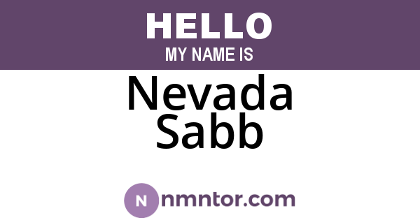 Nevada Sabb